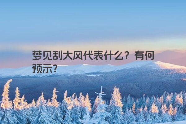 梦见刮大风代表什么？有何预示？