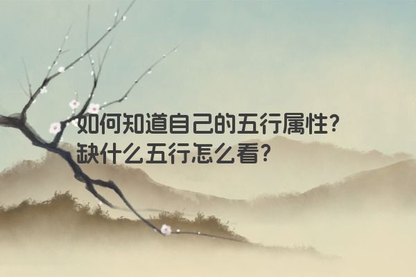 如何知道自己的五行属性？缺什么五行怎么看？