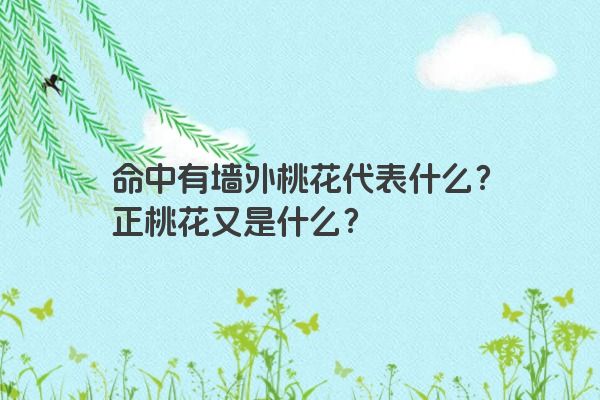 命中有墙外桃花代表什么?正桃花又是什么?