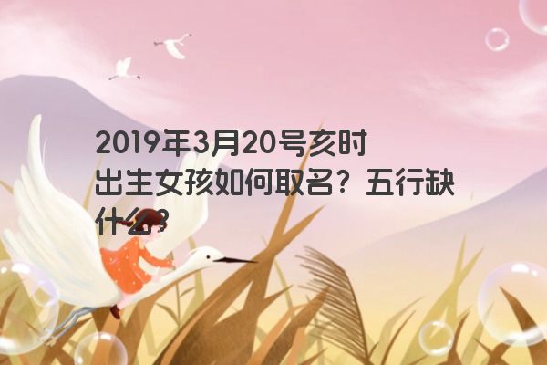 2019年3月20号亥时出生女孩如何取名？五行缺什么？