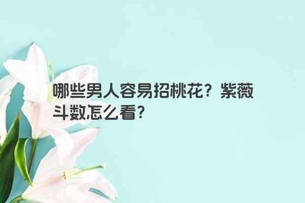 哪些男人容易招桃花？紫薇斗数怎么看？