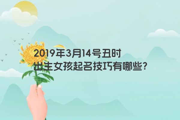 2019年3月14号丑时出生女孩起名技巧有哪些?