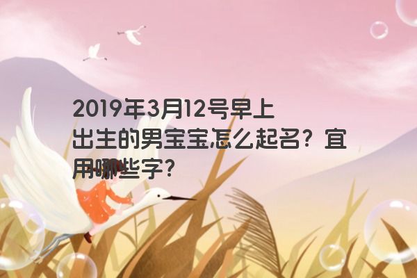2019年3月12号早上出生的男宝宝怎么起名？宜用哪些字？