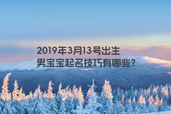 2019年3月13号出生男宝宝起名技巧有哪些?