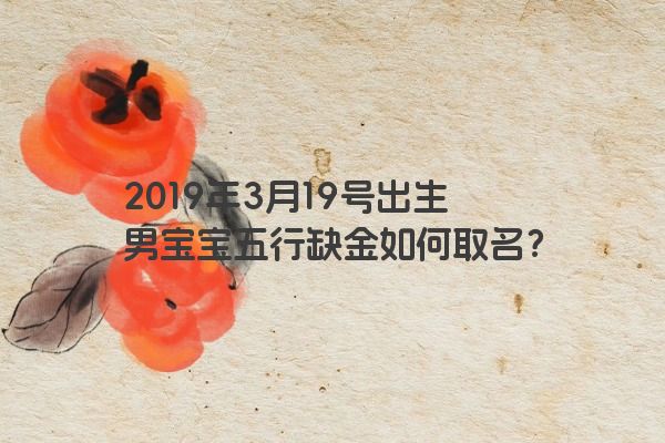2019年3月19号出生男宝宝五行缺金如何取名？