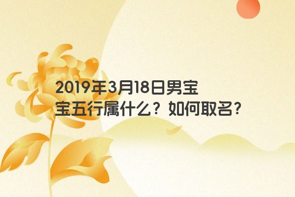 2019年3月18日男宝宝五行属什么?如何取名?
