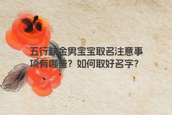 五行缺金男宝宝取名注意事项有哪些?如何取好名字?