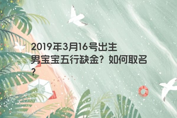 2019年3月16号出生男宝宝五行缺金?如何取名?