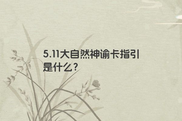 5.11大自然神谕卡指引是什么？