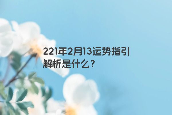 221年2月13运势指引解析是什么？