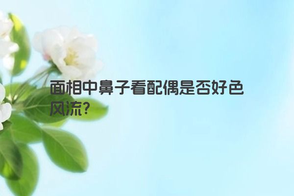 面相中鼻子看配偶是否好色风流？