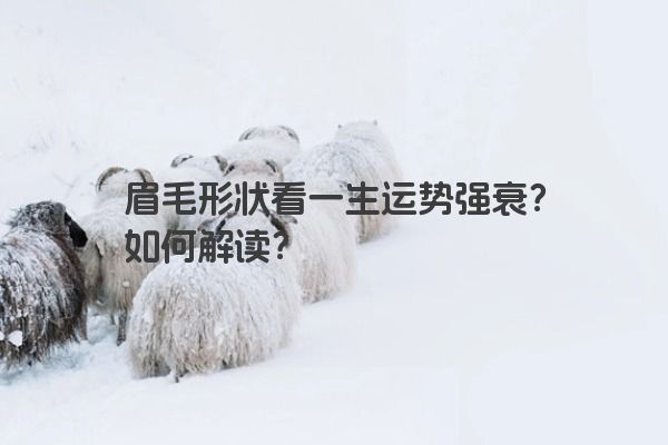 眉毛形状看一生运势强衰？如何解读？