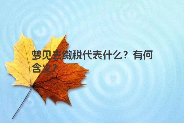 梦见去缴税代表什么？有何含义？