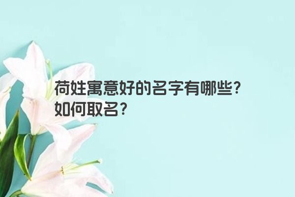 荷姓寓意好的名字有哪些？如何取名？