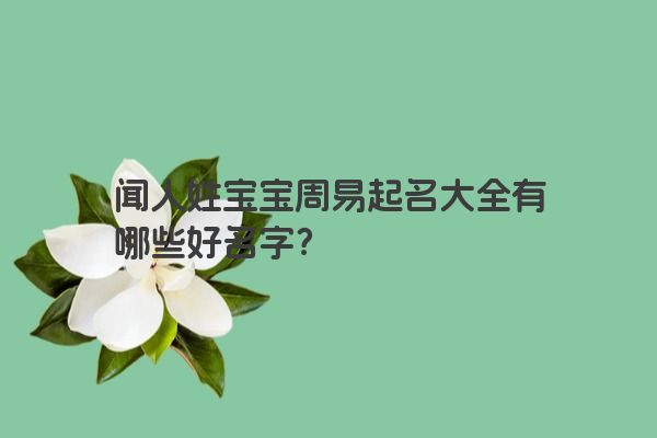 闻人姓宝宝周易起名大全有哪些好名字？