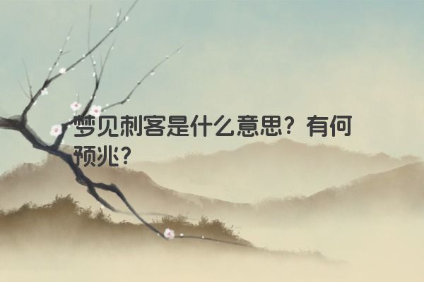 梦见刺客是什么意思?有何预兆?