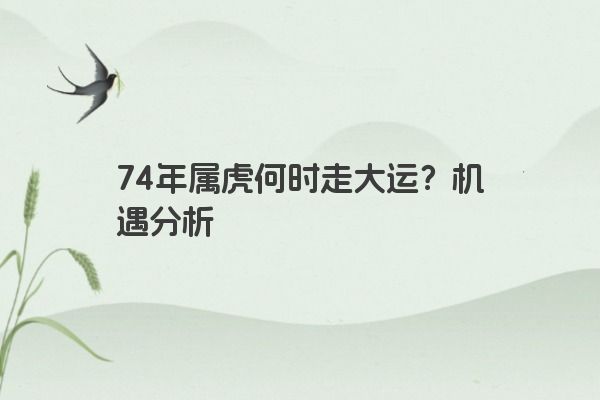 74年属虎何时走大运？机遇分析