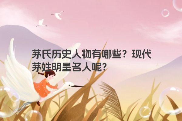 茅氏历史人物有哪些？现代茅姓明星名人呢？
