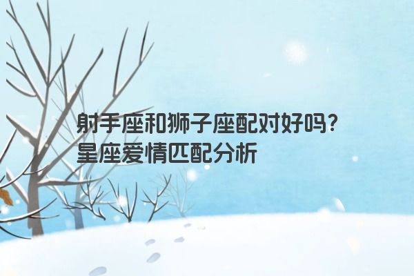 射手座和狮子座配对好吗？星座爱情匹配分析