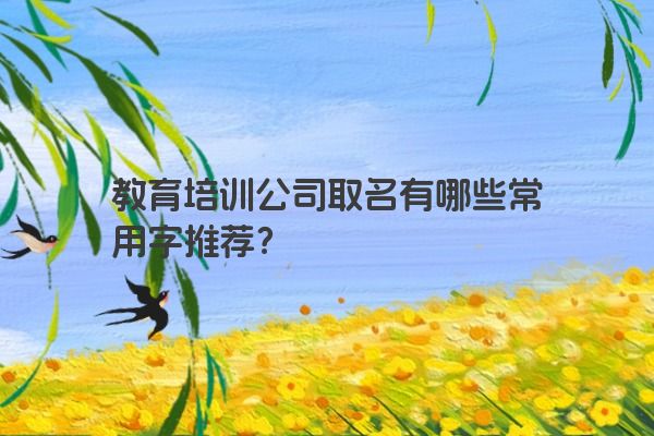 教育培训公司取名有哪些常用字推荐？