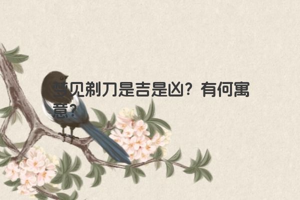 梦见剃刀是吉是凶?有何寓意?